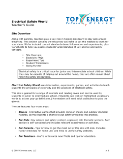 Electrical Safety World Teacher`s Guide