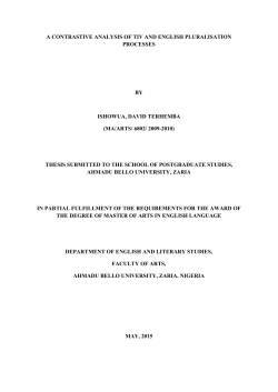 a contrastive analysis of tiv and english pluralisation processes by