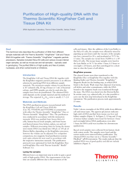 Purification of high-quality DNA with the KingFisher Cell and Tissue
