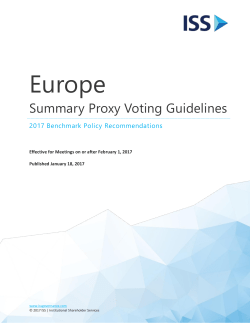 2017 Europe Proxy Voting Summary Guidelines