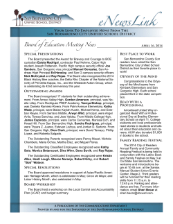 April 16, 2014 - San Bernardino City Unified School District