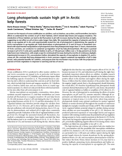 Long photoperiods sustain high pH in Arctic kelp forests