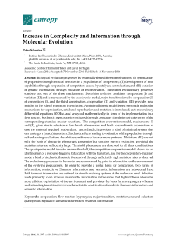 Increase in Complexity and Information through Molecular Evolution