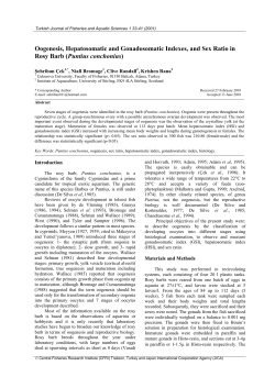 Oogenesis, Hepatosomatic and Gonadosomatic Indexes, and Sex