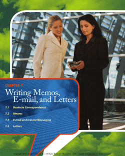 Chapter 7: Writing Memos, E-mail, and Letters