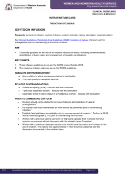 Oxytocin infusion - Women and Newborn Health Service