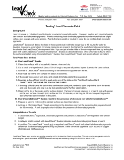 Lead Chromate Paint Applications Note - Air