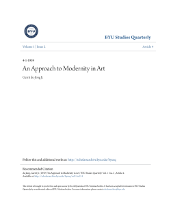 An Approach to Modernity in Art - BYU ScholarsArchive