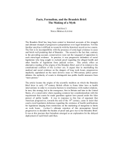 Facts, Formalism, and the Brandeis Brief