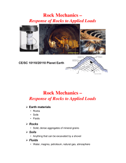 Rock Mechanics &ndash;! Rock Mechanics &ndash;!