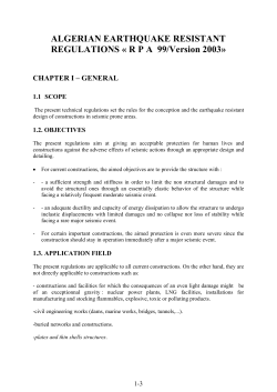 algerian earthquake resistant regulations &laquo; rpa 99