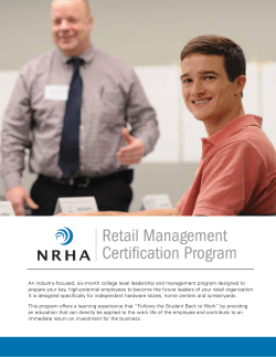the brochure - NRHA Retail Management Certification