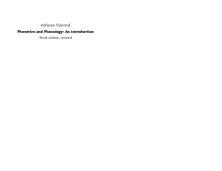 Adriana Vizental Phonetics and Phonology