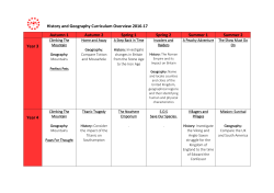 History and Geography Curriculum Overview Autumn 1 Autumn 2