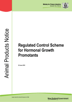 Regulated Control Scheme for Hormonal Growth Promotants
