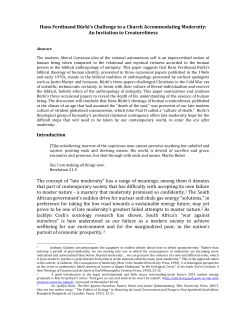 Hans Ferdinand B&uuml;rki`s Challenge to a Church