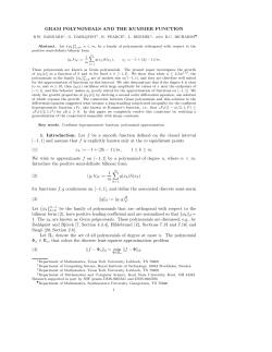 Gram polynomials and the Kummer function