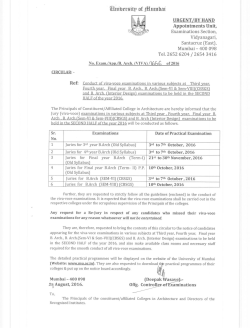 Conduct of viva voce examinations in various