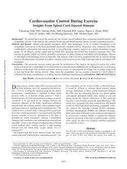 Cardiovascular Control During Exercise