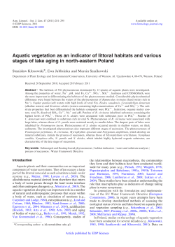 Aquatic vegetation as an indicator of littoral habitats and various