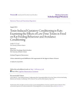 Toxin-Induced Gustatory Conditioning in Rats