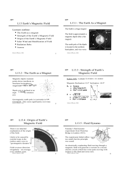 L13 Earth`s Magnetic Field