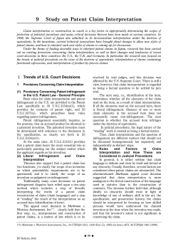 9 Study on Patent Claim Interpretation