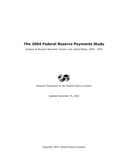 The 2004 Federal Reserve Payments Study