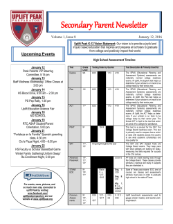 Secondary Parent Newsletter
