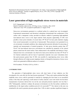 Laser generation of high-amplitude stress waves in materials