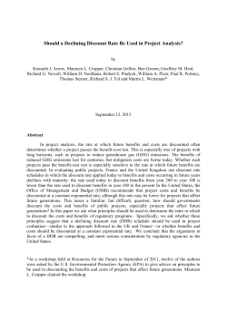 Should a Declining Discount Rate Be Used in Project Analysis?