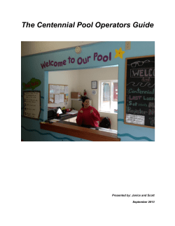 Pool Operators` Guide 2013