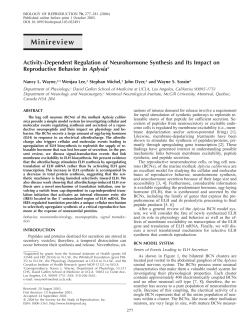 Activity-Dependent Regulation of Neurohormone Synthesis and Its
