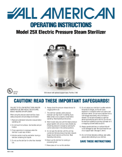 OPERATING INSTRUCTIONS Model 25X Electric Pressure
