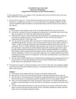 Assignment #8, Due Wed, Dec 2