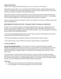 Project Jurassic Park: A different way of approaching the field of