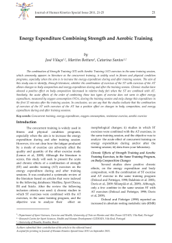 Energy Expenditure Combining Strength and Aerobic Training