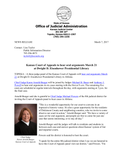 Kansas Court of Appeals to hear oral arguments March 21 at Dwight