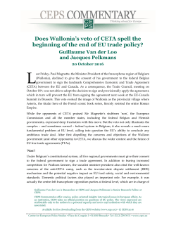 Does Wallonia`s veto of CETA spell the beginning of the end of EU