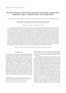 Pyroclastic deposits of Mio-Pliocene age in the Arakan Yoma