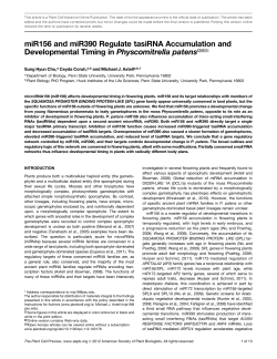 miR156 and miR390 Regulate tasiRNA