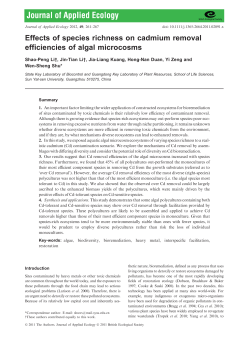 Effects of species richness on cadmium removal efficiencies of algal