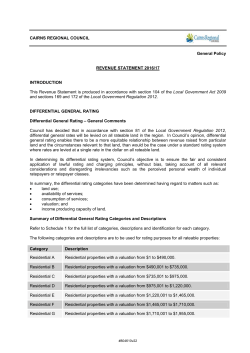 Revenue Statement for the 2016/17 Financial Year General Policy