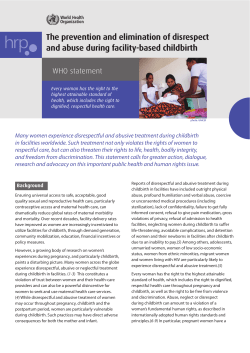 The prevention and elimination of disrespect and abuse during