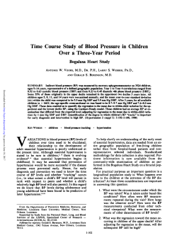 Time Course Study of Blood Pressure in Children Over a Three