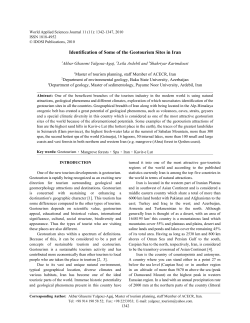 Identification of Some of the Geotourism Sites in Iran