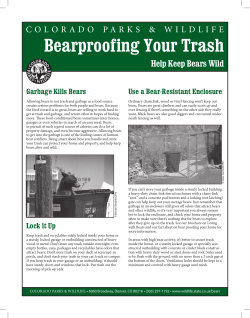 Bearproofing your trash : help keep bears wild