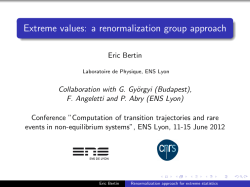 Extreme values: a renormalization group approach