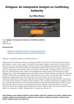 Antigone: An Interpretive Analysis on Conflicting