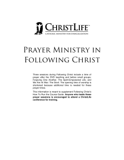 Prayer Ministry in Following Christ